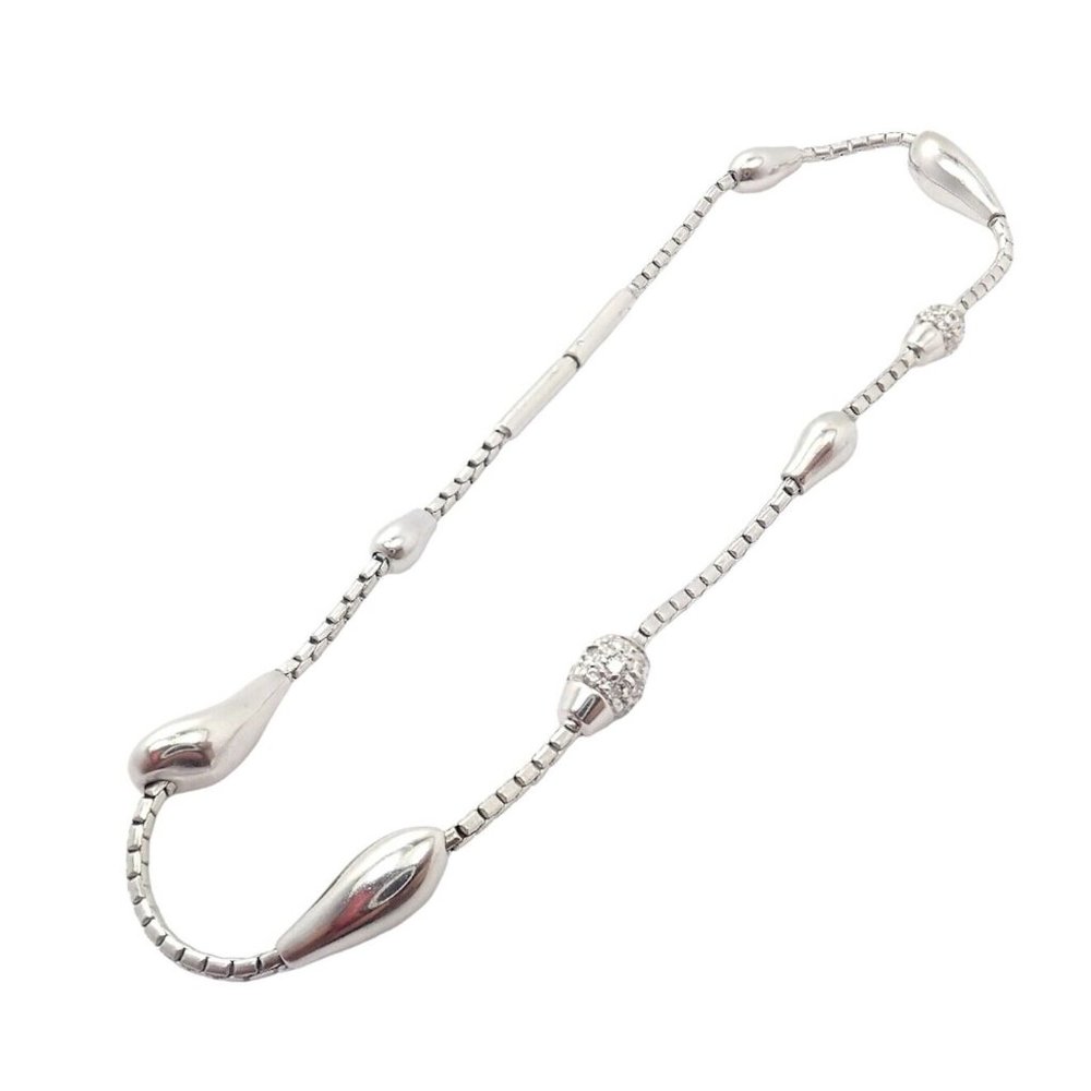 Rare Authentic H. Stern 18k White Gold Diamond Teardrop Bracelet